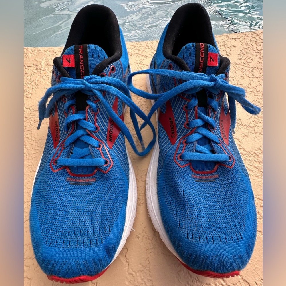 Brooks Transcend 7 Guiderails Blue Red Running Shoes Men’s Size 8.5 Clean